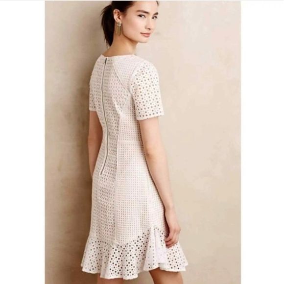 Anthropologie HD in Paris Georgia White Eyelet Dress - size 4 - Picture 3 of 6